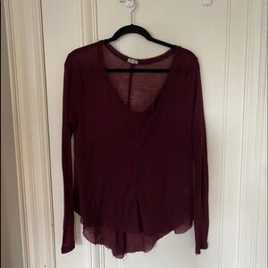 Urban Outfitters Ecoté Maroon Long-Sleeve (semi-see through)
